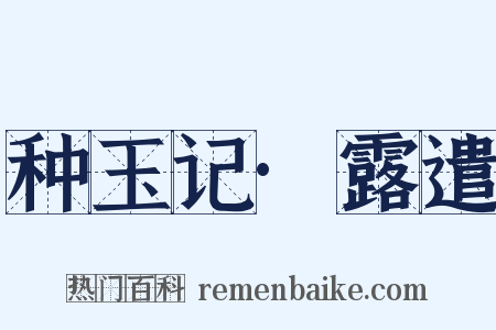 种玉记·露遣是什么意思的图片